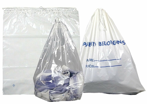 Case of 500 Patient Belongings Bags, Clear 17 x 17. Gusseted Plastic