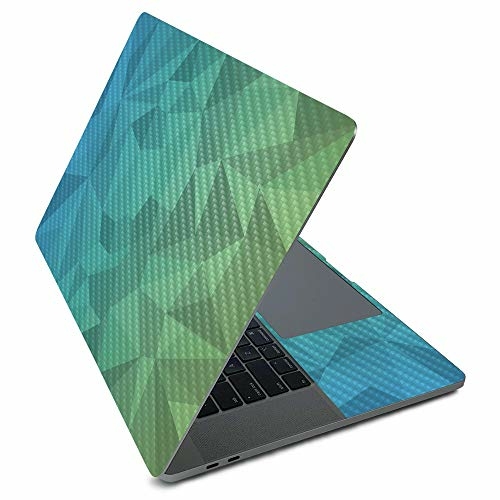 MightySkins CF-APMAPRO216-Blue Green Polygon Carbon Fiber Skin for App