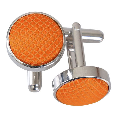 Solid Check Cufflinks - Celosia Orange