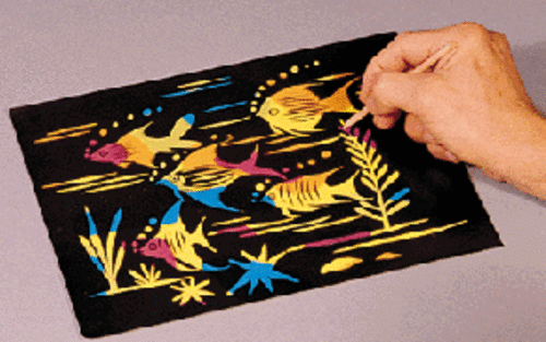 Scratch Art SAPMC Multicolor Paper, 12 Sheet With Stick