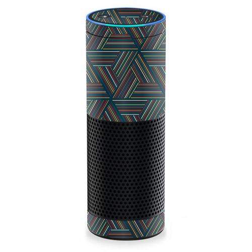 MightySkins AMECHO-Triangle Stripes Skin Decal Wrap for Amazon Echo - 