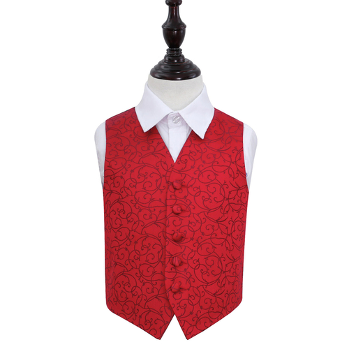 Swirl Waistcoat - Boys - Burgundy, 34'