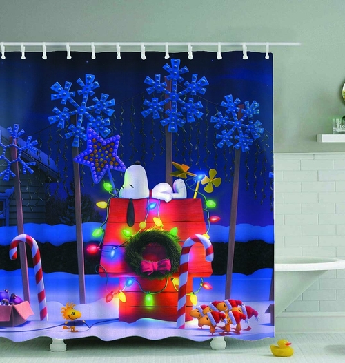 Snoopy Christmas Shower Curtain