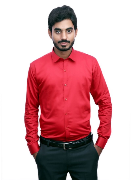 Generic Men's 100% Cotton Men Shirt (Red)
