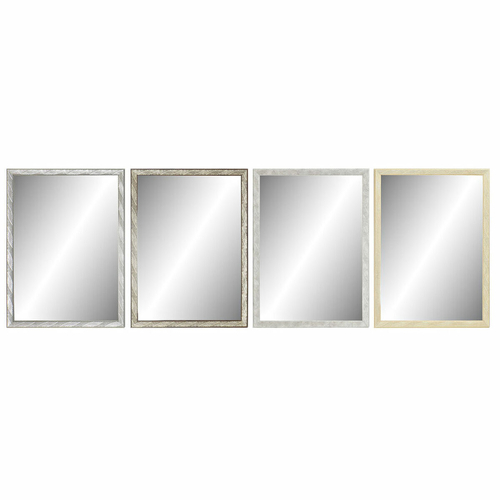 Wall mirror DKD Home Decor 56 x 2 x 76 cm Crystal Natural Grey Brown