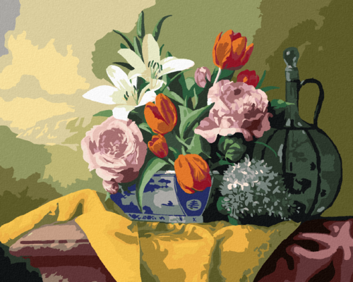 Paint by Numbers - STILL LIFE TULIPS, LILIES, HYDRANGEAS AND ROSES ON