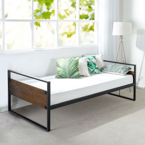 Main Twin Modern Wood Metal Daybed Frame with Steel Slats image