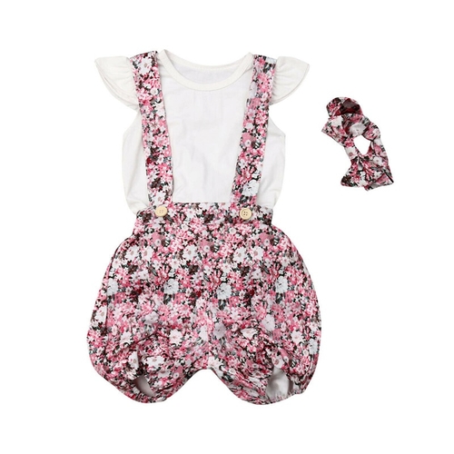 Toddler Kid Baby Girls Ruffle Romper Tops Flower