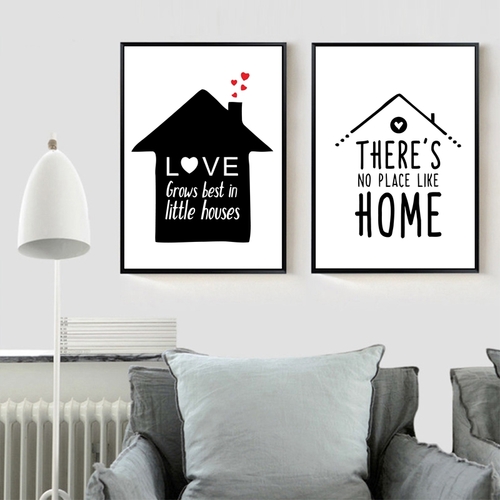 Love Home Quote Canvas Painting Wall Pictures Art