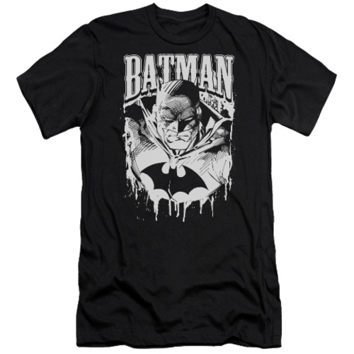 Trevco Batman-Bat Metal - Short Sleeve Adult 30-1 Tee - Black- Small