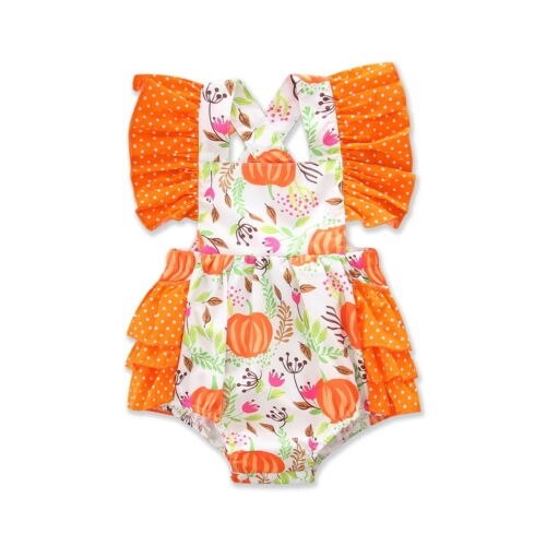 Newborn Baby Girl Cartoon Pumpkin Bodysuit