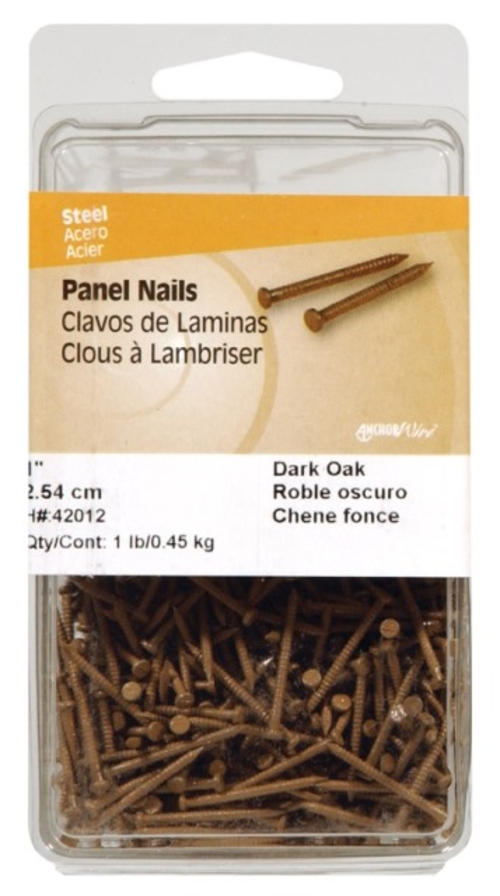 Hillman 42012 1 lbs Panel Nails  Dark Oak - 1 in. - pack of 3