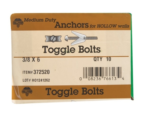 Hillman 372520 0.375 x 6 in. Toggle Bolt with Wing