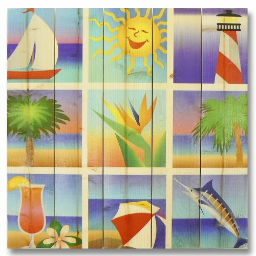 Wile E. Wood WTBS1717 17 x 17 Summer Beach Squares Wood Art