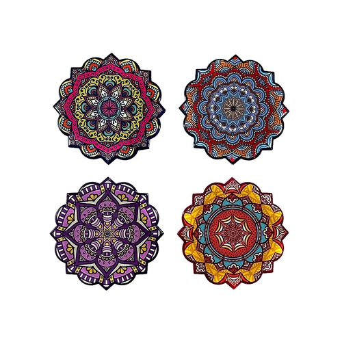 Coasters DKD Home Decor 10,8 x 10,8 x 0,7 cm (4 Pieces)