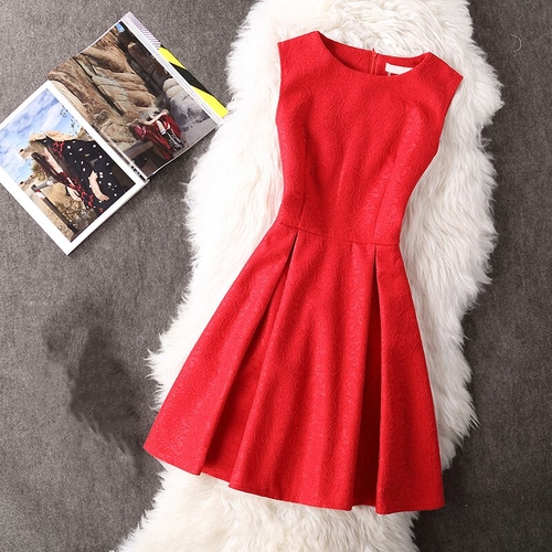 Korean Women Tank A Line Dress Spring Female