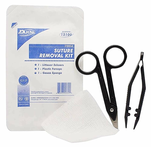 Dukal Single Use Suture Removal Kit. Sterile Suture Removal Trays.