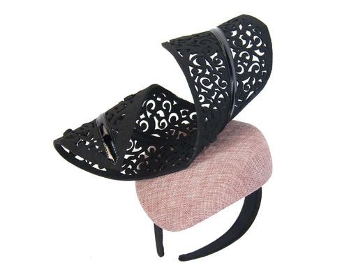 Pink & Black pillbox with laser-cut trim 