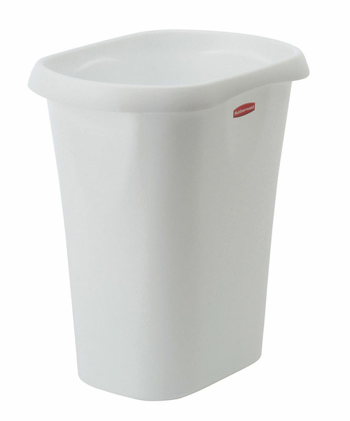 Rubbermaid 5L51-00-WHT 12 qt Basic Open Wastebasket  White- pack of 8