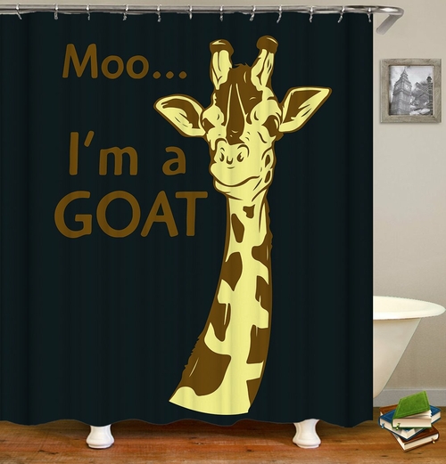 Confused Giraffe Shower Curtain