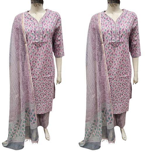 Women Printed Kurta Pant & Dupatta Set Color Multicolor Pack Of 2 Size