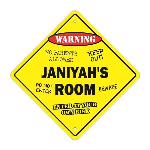 SignMission X-Janiyahs Room 12 x 12 in. Crossing Zone Xing Room Sign -