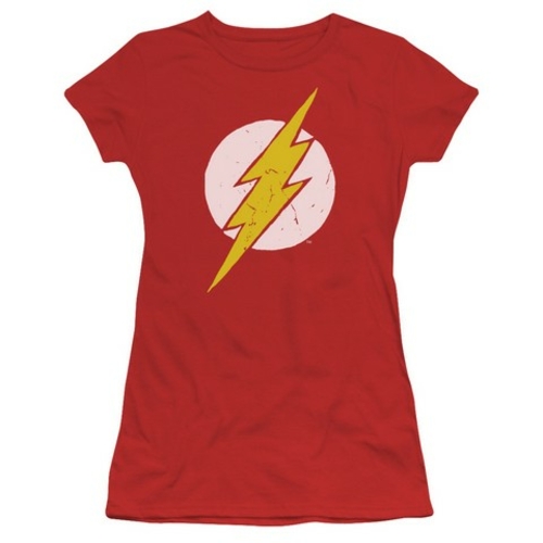 Trevco Jla-Rough Flash Short Sleeve Junior Sheer Tee- Red - Medium