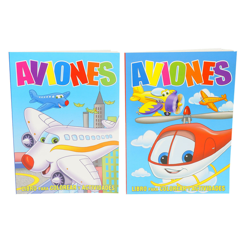 80 Page Airplanes Spanish Coloring Book - Assorted