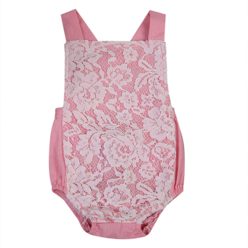 Cute Infant Baby Girl Sleeveless Lace Floral