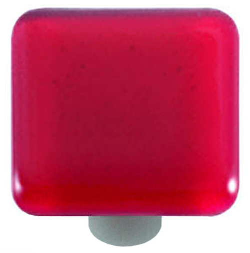 Hot Knobs HK1001-KA Light Pink Square Glass Cabinet Knob - Aluminum Po