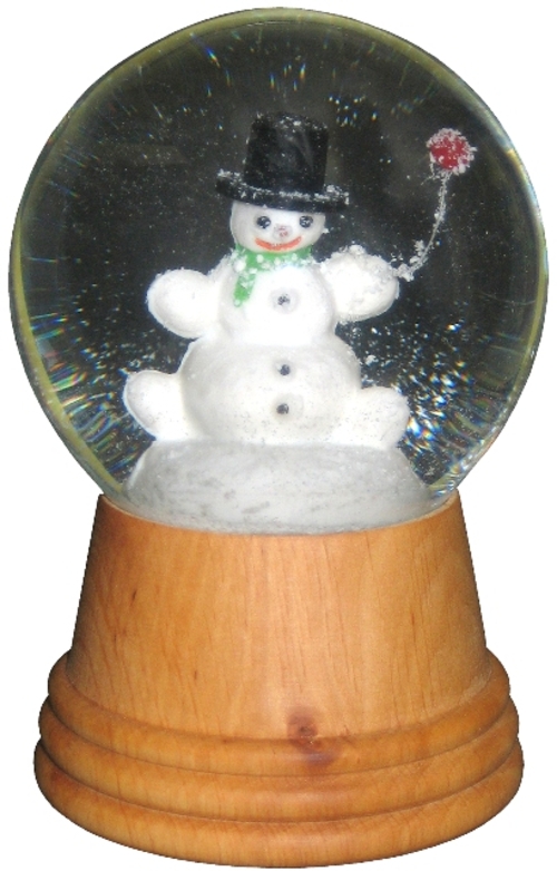 Alexander Taron 2406 Perzy Snowglobe  Medium Snowman with wooden base