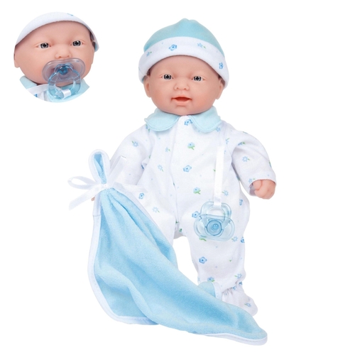 La Baby 11 in. Soft Body Baby Doll with Realistic Features in Blue
