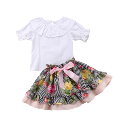 Brand New Kids Baby Girl Solid Short Sleeve