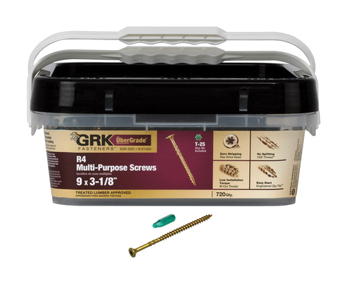 Grk Fasteners 5007004 No. 9 Coated Steel Round Multi-Purpose Screws&#4