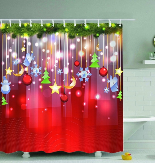 Christmas Ornaments Shower Curtain