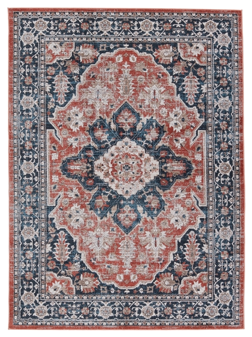 Vibe by Jaipur Living RUG150141 Palama Medallion Blue & Red Area Rug -