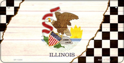 Smart Blonde BP-13698 3 x 6 in. Illinois Racing Flag Novelty Metal Bic