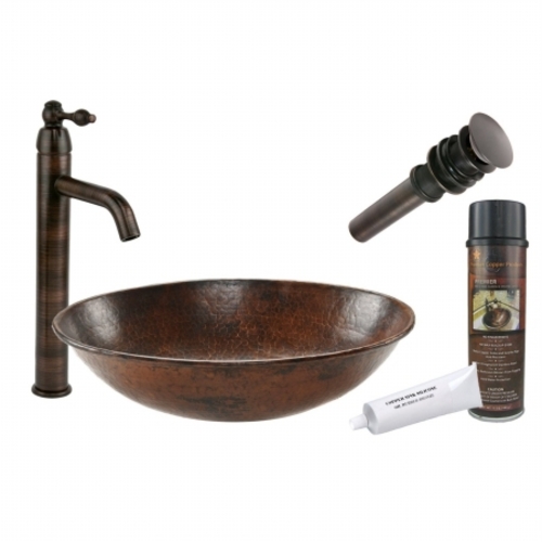 Premier Copper Products BSP1-VO17WDB Oval Wired Rimmed Vessel Hammered