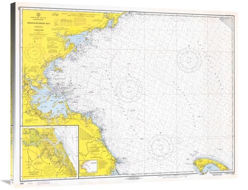 Global Gallery GCS-450519-40-142 40 in. Nautical Chart - Massachusetts