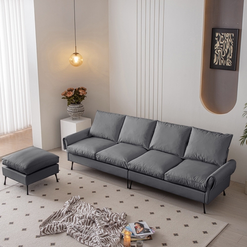 104.5"Modern Sectional Technical leather L-Shaped Sofa Couch with