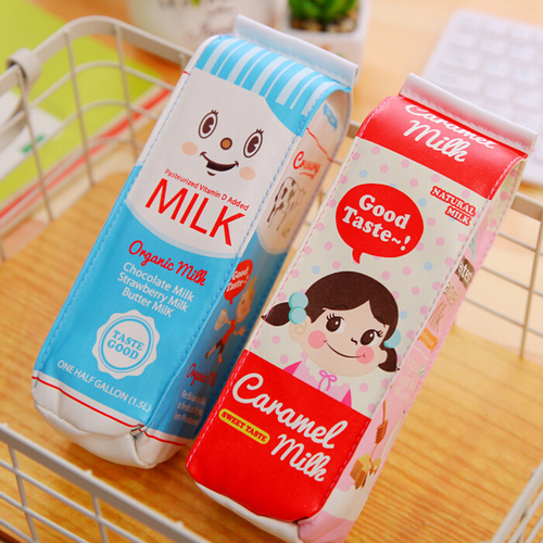 Women/Girls Cosmetic Bag Simulation Milk Box PU