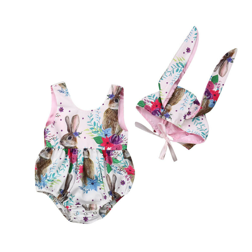 Newborn Toddler Baby Girls Easter Romper Buuny Ear