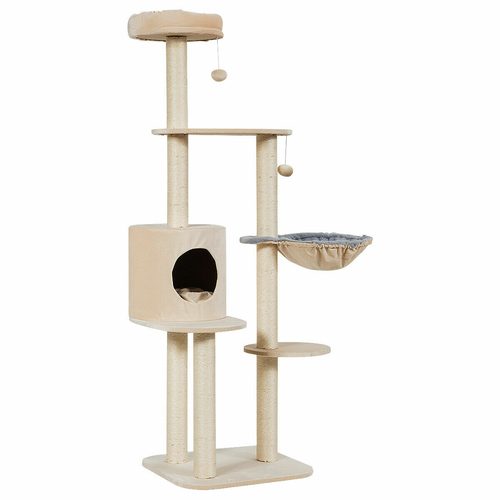 144cm Multilevel Cat Tree Kitten Climbing Tower