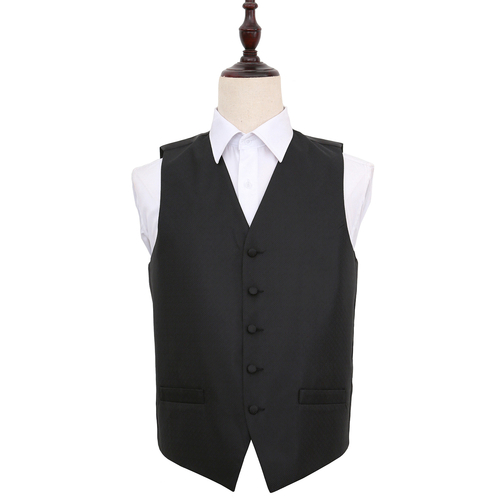 Greek Key Waistcoat - Black, 48'