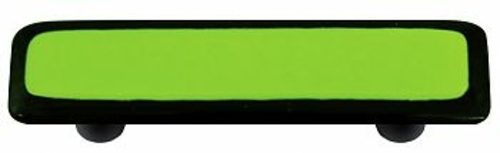 Hot Knobs HK5004-PB Black Border with Spring Green Rectangle Glass Cab