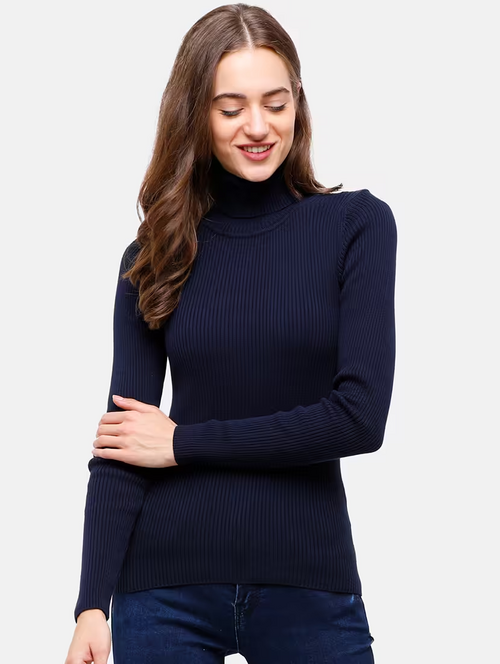 Women's Woollen High Neck Full Sleeves Pullover Sweaters for Winters  