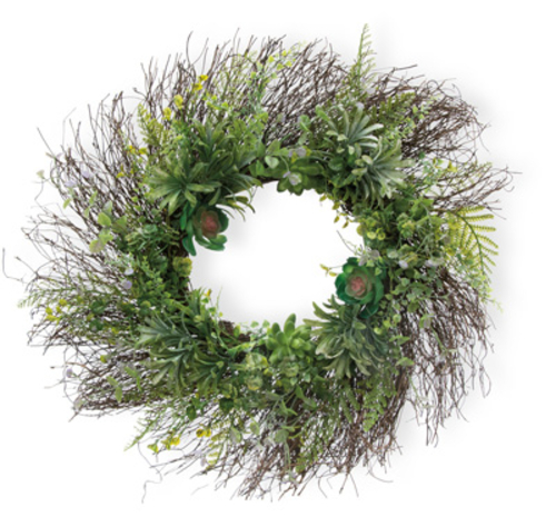 Boston International WDC18390 24 in. Succulents Wreath Decor