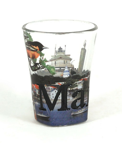 Americaware SGMRY01 Maryland Full Color  Etched  Shot Glass
