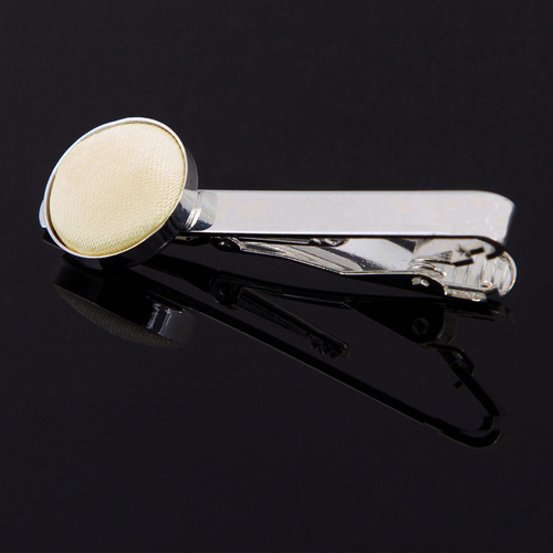 Plain Satin Tie Clip - Champagne