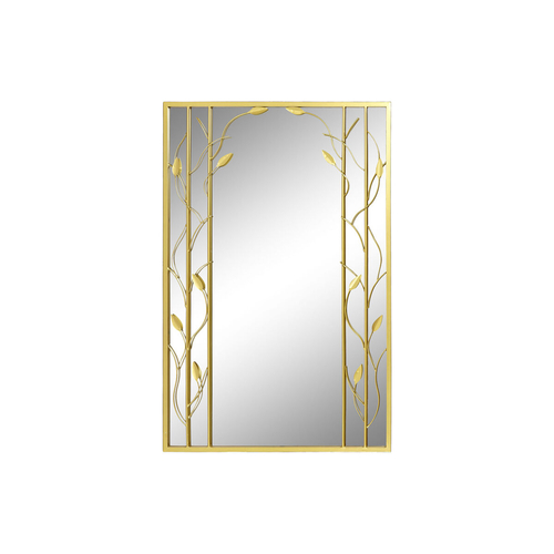 Wall mirror DKD Home Decor Mirror Golden Metal Leaf of a plant (60 x 2